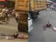 中山坦洲低头族女子玩手机过马路遭泥头车碾压身亡视频