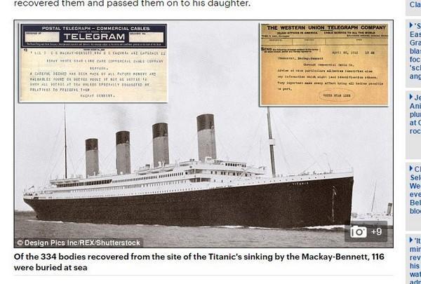 泰坦尼克号救援电报曝光:富者尸体带回穷人丢大海
